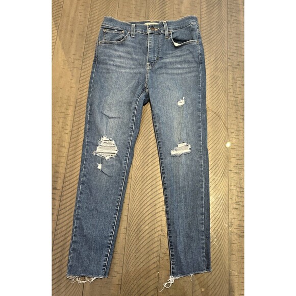 Levi’s 720 Womens jeans Size 27 High Rise Super Skinny Jeans Stretch Distressed - Picture 1 of 5